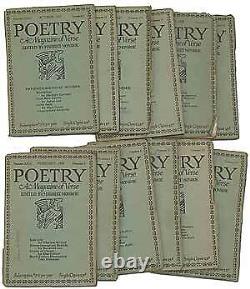 Harriet MONROE / Poetry A Magazine of Verse August 1927 July 1928 Twelve 1st ed