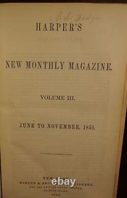 Herman Melville / Moby Dick Harper's New Monthly Magazine 1st Edition 1851