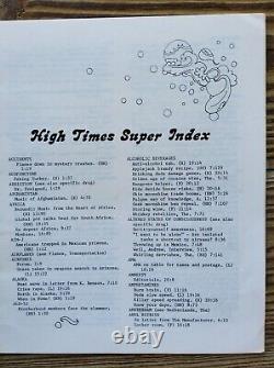 High Times Magazine Super Index Issues 1 thru 22 Extremely Rare 420 Marijuana