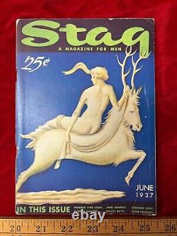 June 1937 Stag Magazine 1st Issue Lou Gehrig Ad Pinup Pinups Vintage Original