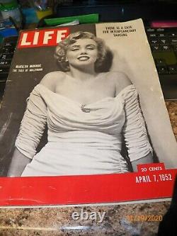 LIFE Magazine BEAUTIFUL MARILYN MONROE COVER 1952 NO Mailing Label
