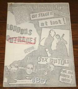 Londons Outrage 1976 Uk Punk Fanzine Clash Sex Pistols Jon Savage 1st 50 Xeroxed