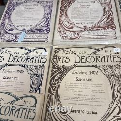 Lot Of 10 Revue De Arts Deforatifs Magazines From 1901, 1902, Plus First Ed