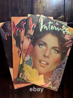 Lot of 4 1980s Andy Warhol Interview Magazines, Rare Paloma Picasso Issue