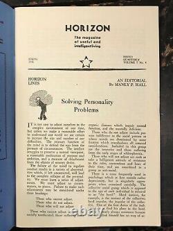 MANLY P. HALL HORIZON JOURNAL Full YEAR, 4 ISSUES, 1946 PHILOSOPHY OCCULT