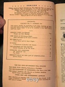 MANLY P. HALL HORIZON JOURNAL Full YEAR, 4 ISSUES, 1946 PHILOSOPHY OCCULT