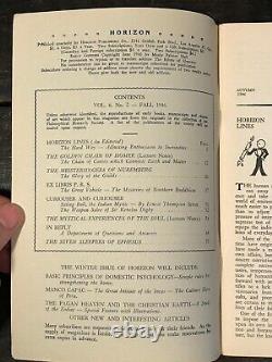 MANLY P. HALL HORIZON JOURNAL Full YEAR, 4 ISSUES, 1946 PHILOSOPHY OCCULT