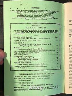 MANLY P. HALL HORIZON JOURNAL Full YEAR, 4 ISSUES, 1948 PHILOSOPHY OCCULT