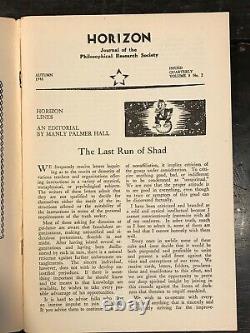 MANLY P. HALL HORIZON JOURNAL Full YEAR, 4 ISSUES, 1948 PHILOSOPHY OCCULT