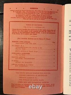 MANLY P. HALL HORIZON JOURNAL Full YEAR, 4 ISSUES, 1951 PHILOSOPHY OCCULT