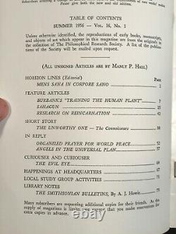 MANLY P. HALL HORIZON JOURNAL Full YEAR, 4 ISSUES, 1956 PHILOSOPHY OCCULT