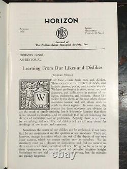 MANLY P. HALL HORIZON JOURNAL Full YEAR, 4 ISSUES, 1956 PHILOSOPHY OCCULT