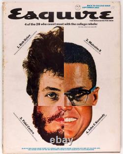 Malcolm X BOB DYLAN Fidel Castro JOHN KENNEDY Esquire Sept 1965 Coltrane ASIMOV