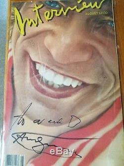 Mick Jagger signed Interview Magazine with Andy Warhol Signature 1981