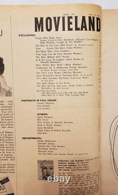 Movieland Magazine April 1957 Marilyn MonroeAudrey HepburnAva GardnerElvis