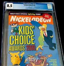 Nickelodeon RARE Mag 2000 KIDS CHOICE AWARDS SIMPSONS PIKACHU POKÉMON CGC 8.5