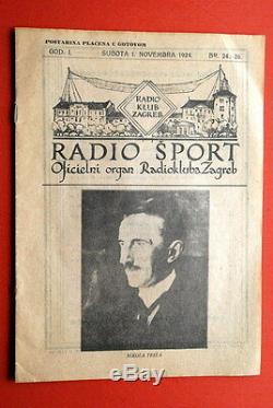 Nikola Tesla On Native Cover 1924 Ultra Rare Vintage Radio Club Magazine