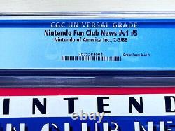 Nintendo Fun Club News Vol 1 # 5 Nintendo Power Mag CGC Graded 9.0 Rare
