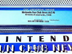 Nintendo Fun Club News Vol 2 # 6 Nintendo Power Mag CGC Graded 8.5 Rare
