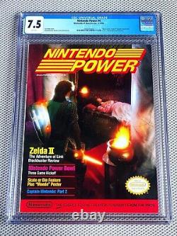 Nintendo Power # 4 Zelda II CGC 7.5 White Pages Graded Magazine Complete