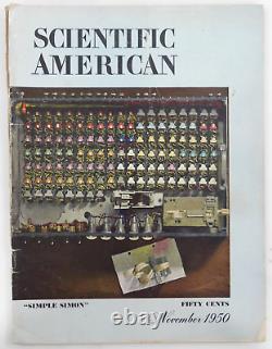 November 1950 SCIENTIFIC AMERICAN Magazine Simple Simon First Home Computer / AI