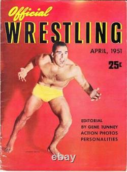 OFFICIAL WRESTLING magazine #1 April 1951 editorial by Gene Tunney