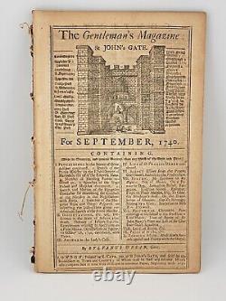 Original Antique The Gentlemens Magazine 1740 (180 Years Old)-7 Month 7 Mags. VG