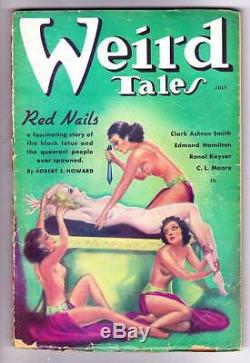 Pulp WEIRD TALES July 1936 Robert E. Howard CONAN Red Nails part one VG
