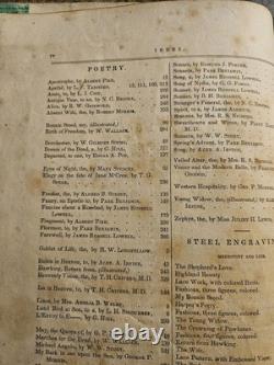 RARE 1842 Grahams Lady's & Gentlemans magazine with Edgar A. Poe & H. Longfellow