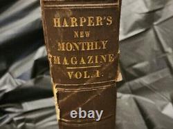 RARE 1850 Harper's New Monthly Magazine Volume I FREE SHIPPING