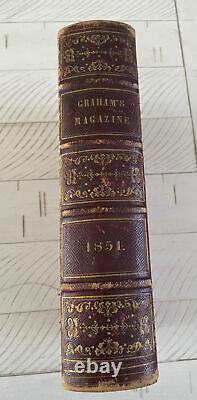 RARE 1851 Grahams magazine book 1st Ed scarce Pre Civil War. Super Cool Book