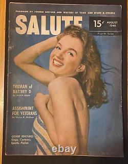 RARE 1946 SALUTE Magazine, Norma Jean Dougherty, Marilyn Monroe Cover