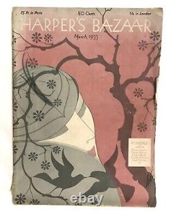 REDUCED! Vintage original HARPER'S BAZAAR Magazine March 1933 Erte 1930s