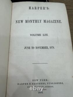 Rare Antique Harper's New Monthly Magazine Bound Volumes (5 Books) -19th Century