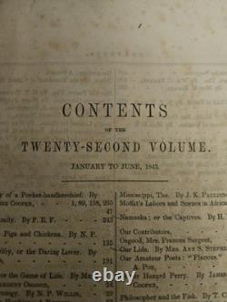 Rare Grahams Magazine 1848- 1st Edition With Edgar Allen Poe Volumes 22 & 23