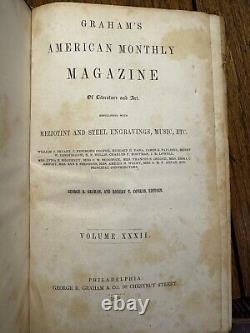 Rare Grahams Magazine 1848 First Edition Edgar Allen Poe Marginalia IV-VI