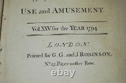 Rare The Lady's Magazine or Entertaining Companion Vol 25 Year 1794