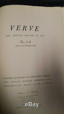 Rare Verve Magazine #5-6 1939 A. Maillol Cover Lithographs French Review Of Art