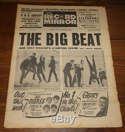Record Mirror 13 April 1963 Beatles Gerry Pacemakers Mersey Beat Gene Vincent