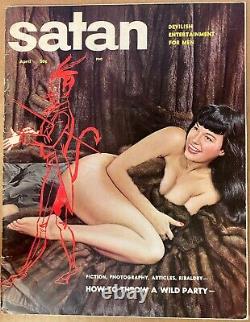 Satan Vol. 1 #2 (April 1957) Bettie Page Cover, Vintage Magazine, Rare/HTF