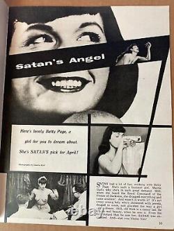 Satan Vol. 1 #2 (April 1957) Bettie Page Cover, Vintage Magazine, Rare/HTF
