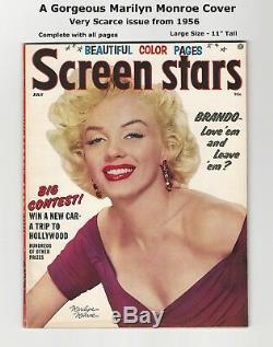 Screen Stars Gorgeous Marilyn Monroe Cover! Rare Issue High Grade 1956