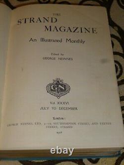 Sherlock Holmes 3 Adventure stories 1st Edition Strand Magazine 1908 Vol. XXXVI