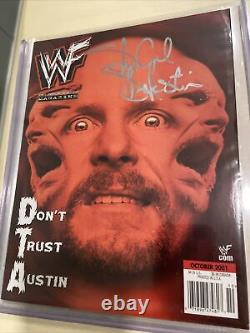 Stone Cold Steve Austin Autographed WWF Magazine COA 2001 And DVD Autographed