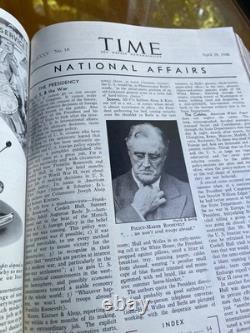 TIME Magazine Bound Volume April-June 1940 World War II Week by Week