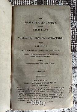 The Analectic Magazine Two Volumes From July 1813 to June 1814