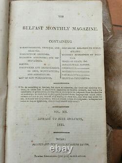 The Belfast Monthly Magazine. January To June 1814, First Edition