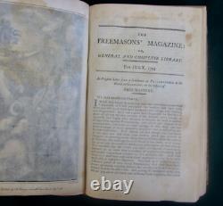The Freemasons' Magazine, June December 1793, first edition, engravings