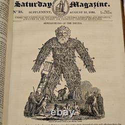 The Penny Magazine Vol I & II Complete 1832/1833 1st Edition Leather Binding