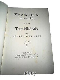 The Witness For The Prosecution & 3 Blind Mice TRUE 1st Edition Agatha Christie